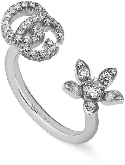 gucci flora ring 18k|Gucci Flora 18k diamond ring.